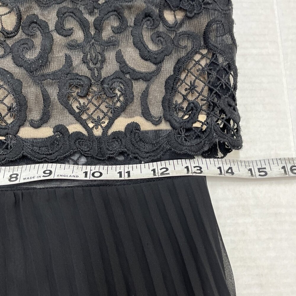 Vintage Betsy Adam Dress Size‎ 6 Black Lace Overlay Accordion Pleated Maxi Gown - Picture 13 of 13